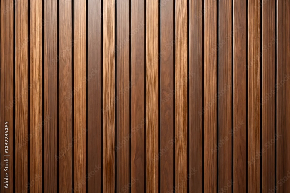 Naklejka premium Wood background banner panorama long - Brown wooden acoustic panels wall texture , seamless pattern, vertical
