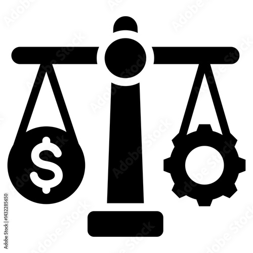 Cost Benefit Analysis Solid Black Icon