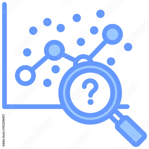 Correlation Analysis Lineal Blue Icon