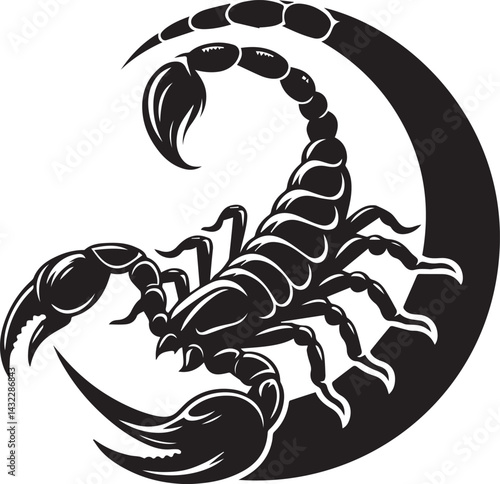 scorpion tattoo vector, scorpion logo silhouette vector