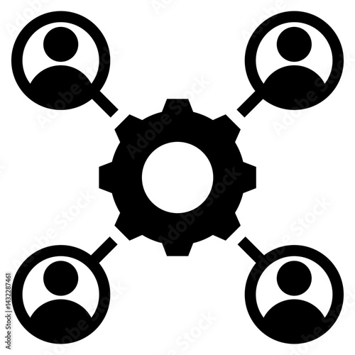 Channel Partner Management Solid Black Icon