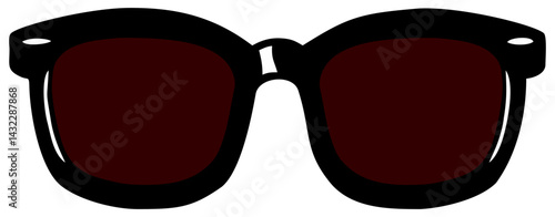 Black glasses. Editable color vector