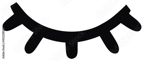Closed eye icon. Editable color vector