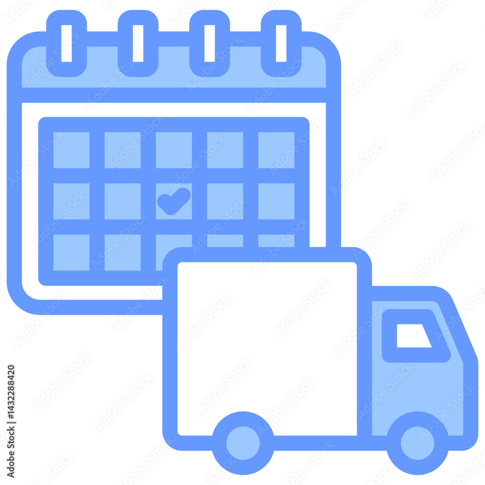 Delivery Scheduling Lineal Blue Icon Delivery Scheduling Lineal Blue Icon