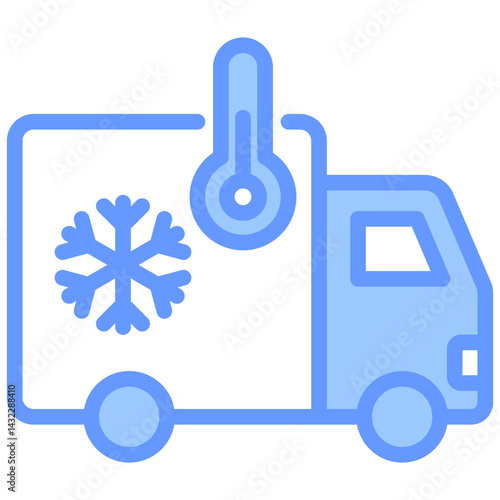 Cold Chain Logistic Lineal Blue Icon