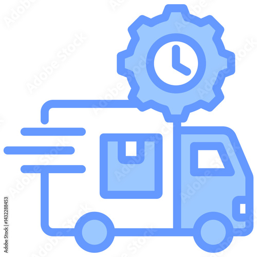 Last Mile Delivery Lineal Blue Icon