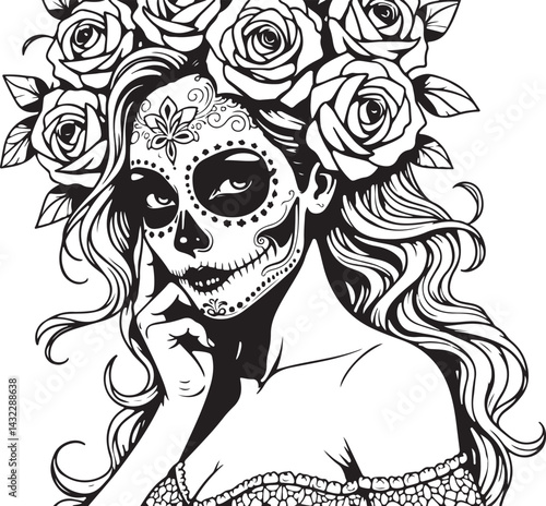 Sugar Skull Girl SVG | Tattoo Style Calavera Silhouette

Day of the Dead Skull Girl | Vector Tattoo Design

Sugar Skull Woman Silhouette | Dia de los Muertos SVG

Skull Girl Tattoo SVG | Gothic Calave