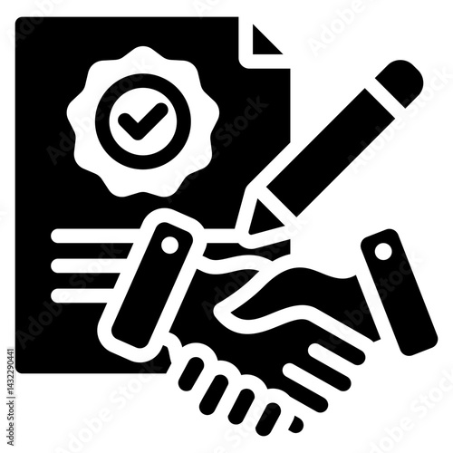 Service Level Agreement Solid Black Icon