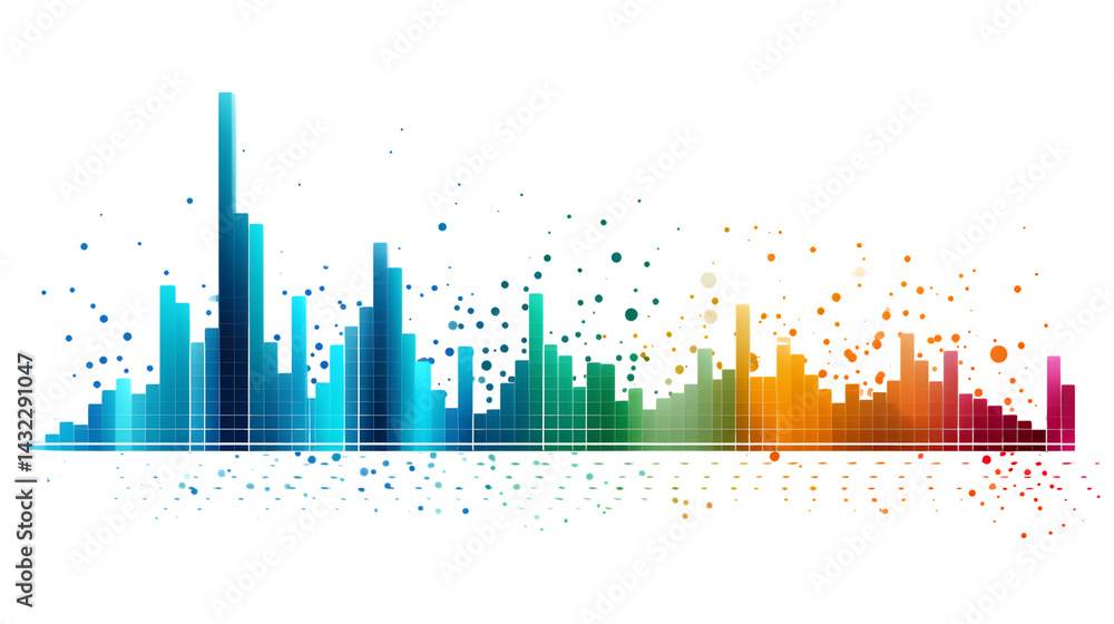 Professional Dotted Function Graph Raster Icon Symbol for Data Analysis and Mathematical Representations