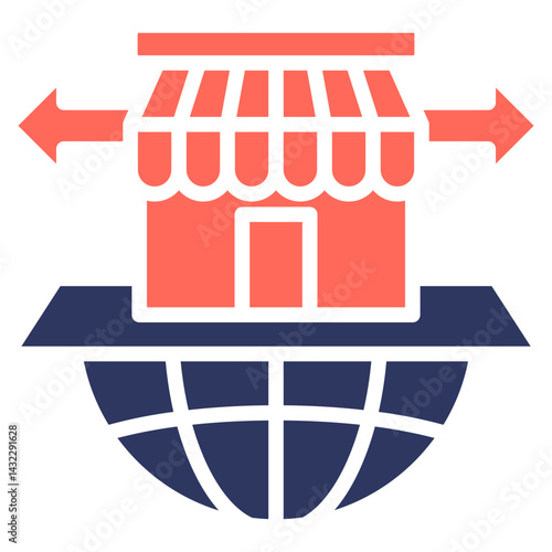Business Expansion glyph color icon