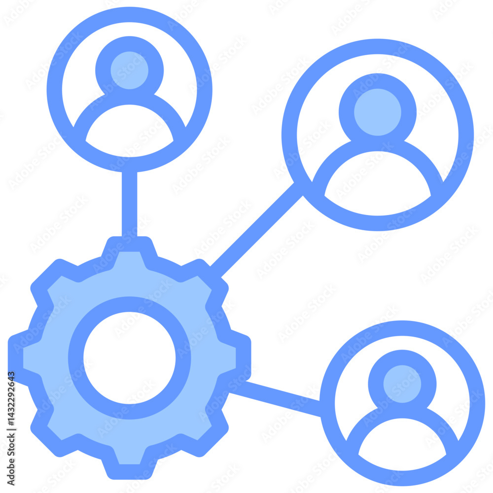 Delegation Technique Lineal Blue Icon Delegation Technique Lineal Blue Icon