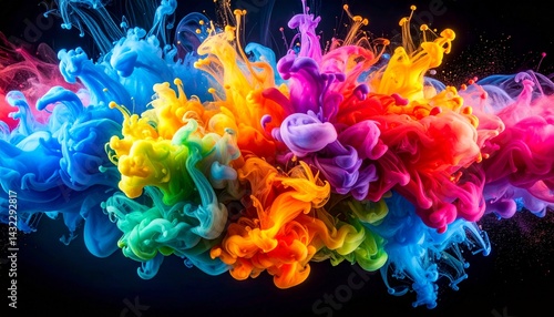 Colored ink diffusing in clear water captured in high speed