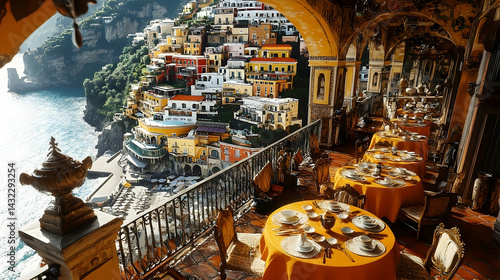 Coastal Mediterranean dining experience with stunning views.