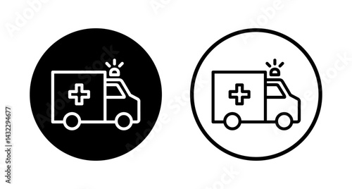 Ambulance icon logo design. ambulance truck sign and symbol. ambulance car