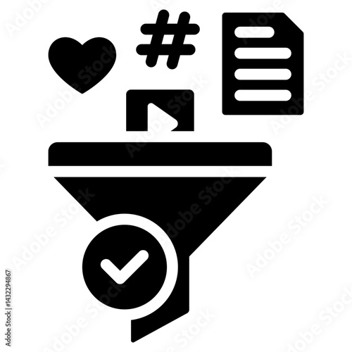 Content Curation Solid Black Icon