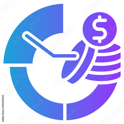 Market Penetration glyph gradient icon