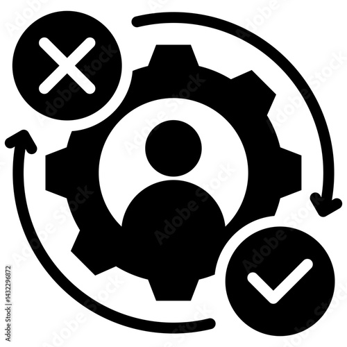 Decision Making Process Solid Black Icon