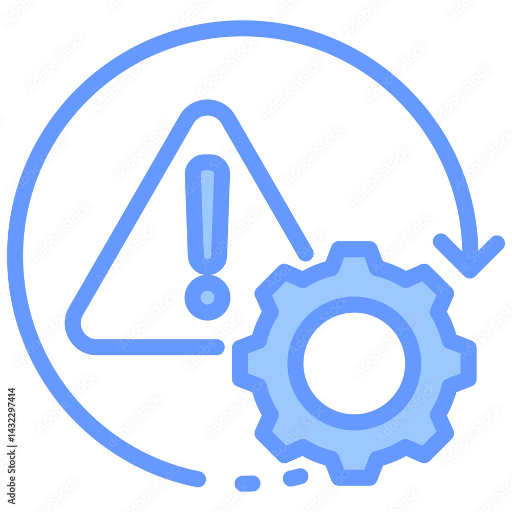 Risk Management Process Lineal Blue Icon Risk Management Process Lineal Blue Icon