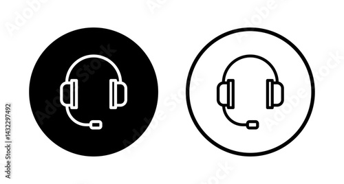 Headphone icon logo design. Headvector sign and symbol