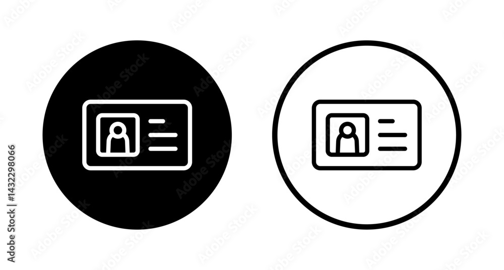 License icon logo design. ID card icon. driver license, staff identification card License icon logo design. ID card icon. driver license, staff identification card