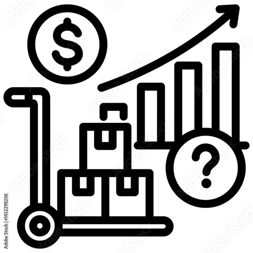 Procurement Forecasting Outline Icon