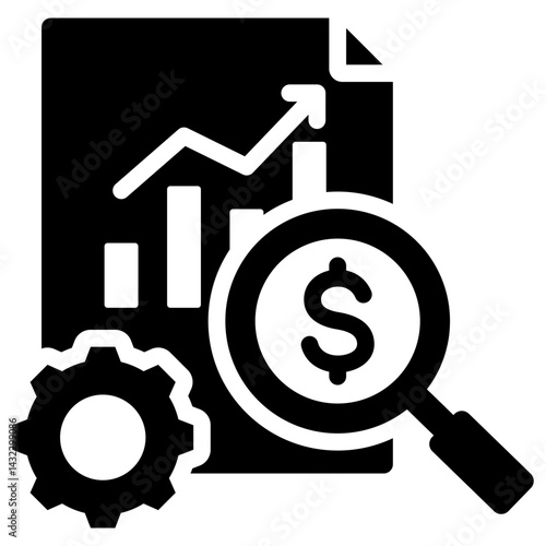 Cost Analysis Solid Black Icon