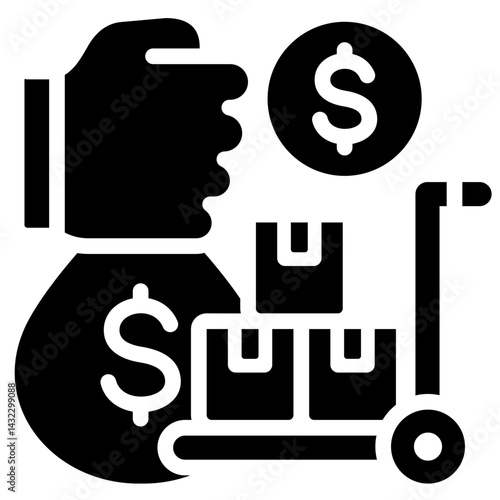 Procurement Budget  Solid Black Icon