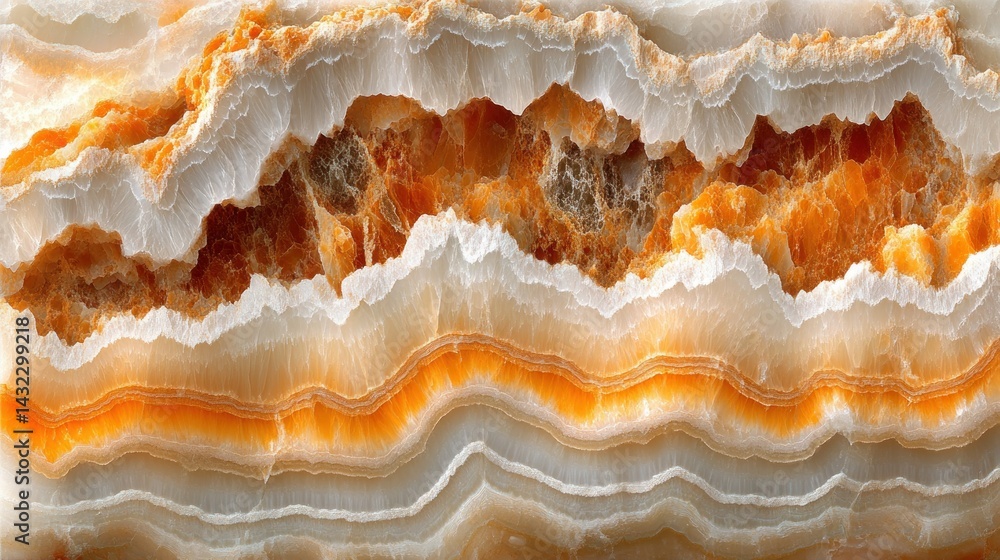 Detailed close-up of vibrant layered agate Detailed close-up of vibrant layered agate