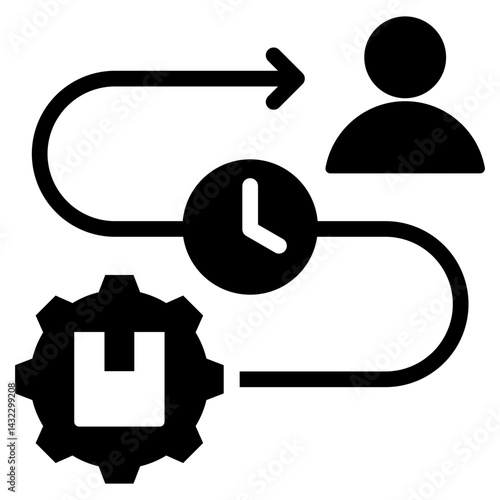 Lead Time Management Solid Black Icon