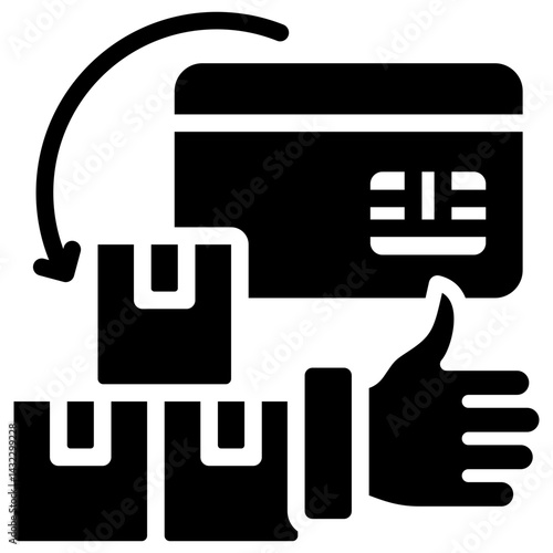 Purchase Approval Solid Black Icon