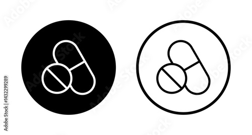 Pills icon logo design. capsule icon. Drug sign and symbol