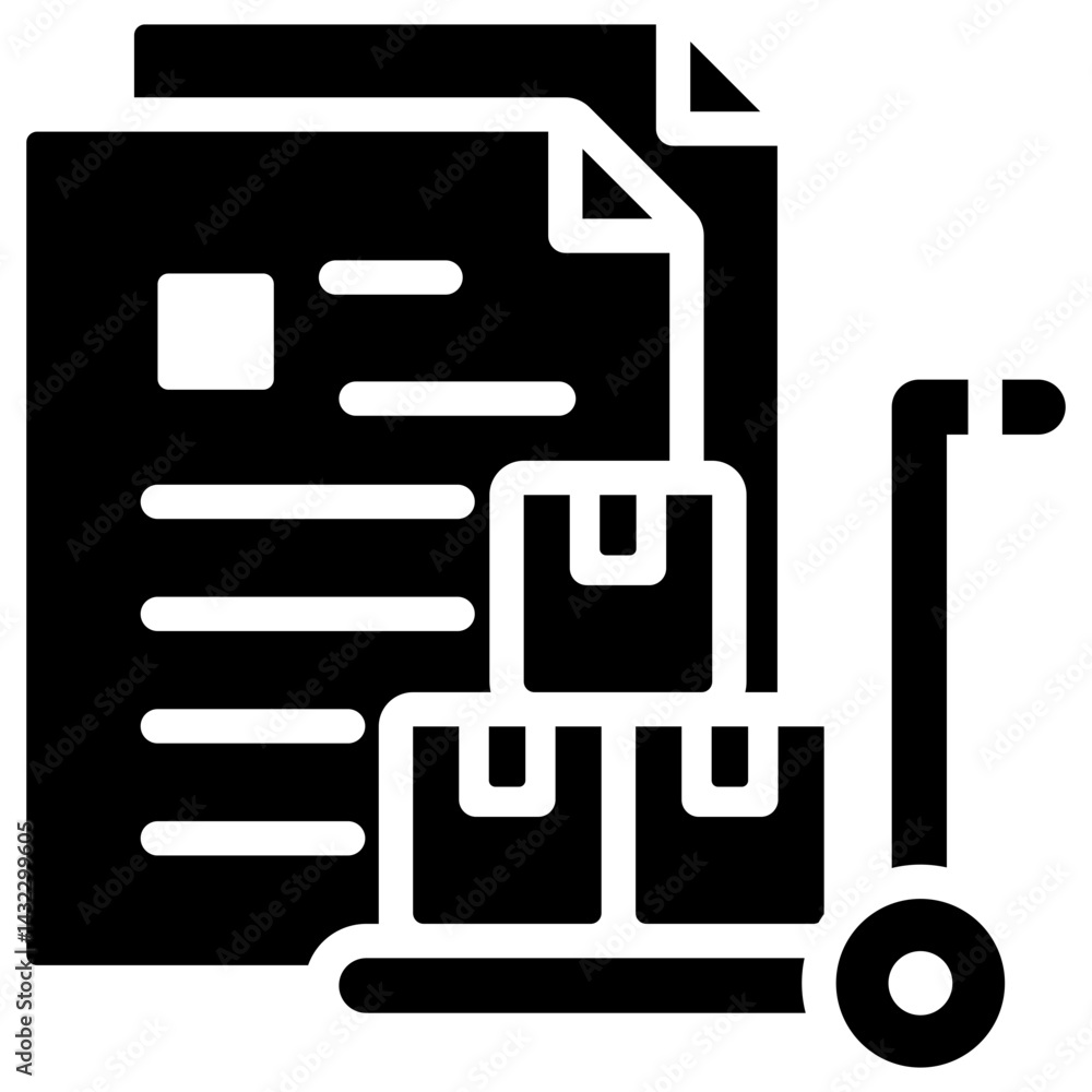 Procurement Documentation Solid Black Icon Procurement Documentation Solid Black Icon