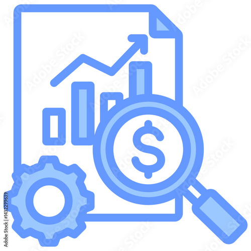 Cost Analysis Lineal Blue Icon