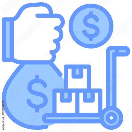 Procurement Budget  Lineal Blue Icon