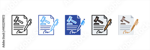 Contract Law Multi Style Icon Set
