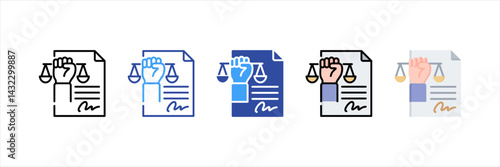 Power Of Attorney Multi Style Icon Set