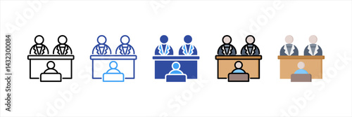 Court Multi Style Icon Set