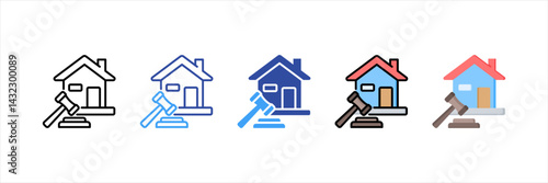 Real Estate Law Multi Style Icon Set