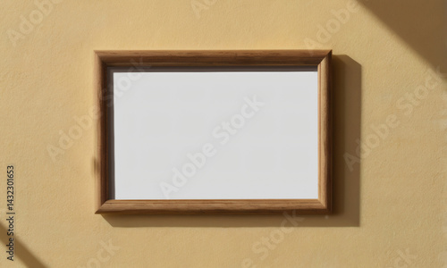 Minimalist Frame Mockup on Yellow Wall