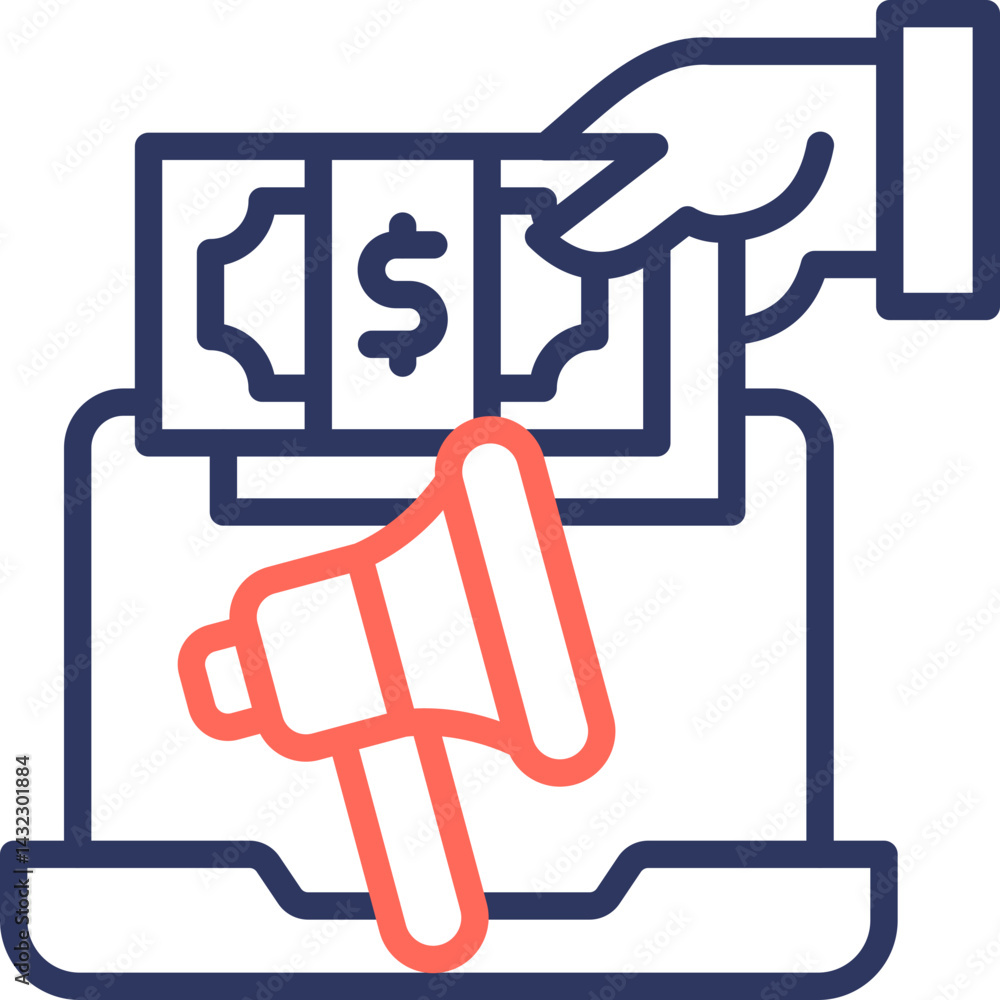Advertising line color icon Advertising line color icon