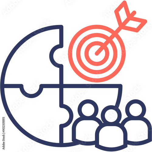 Target Marketing line color icon
