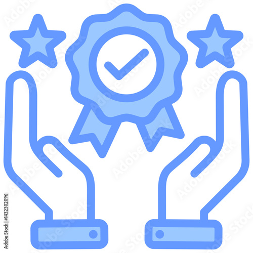 Service Quality Lineal Blue Icon