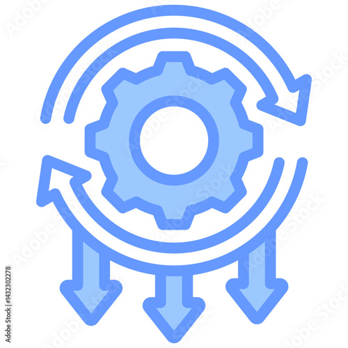 Rework Reduction  Lineal Blue Icon