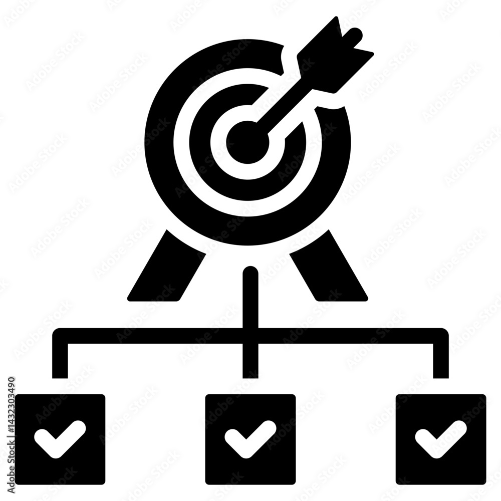 Strategic Objective Solid Black Icon Strategic Objective Solid Black Icon