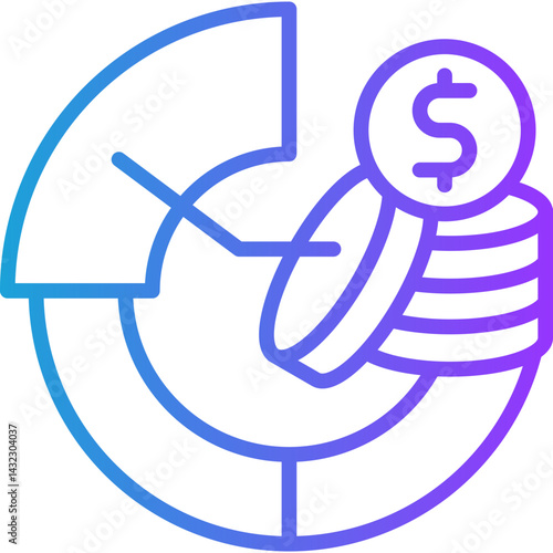 Market Penetration line gradient icon