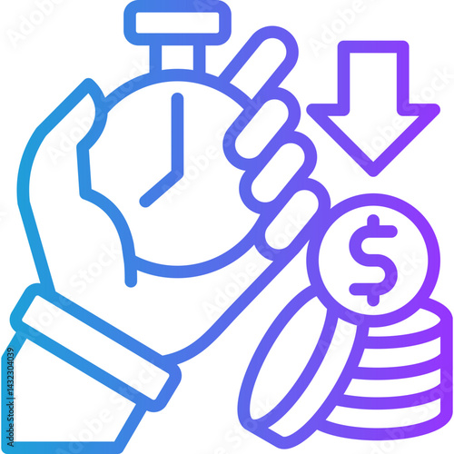 Efficiency line gradient icon