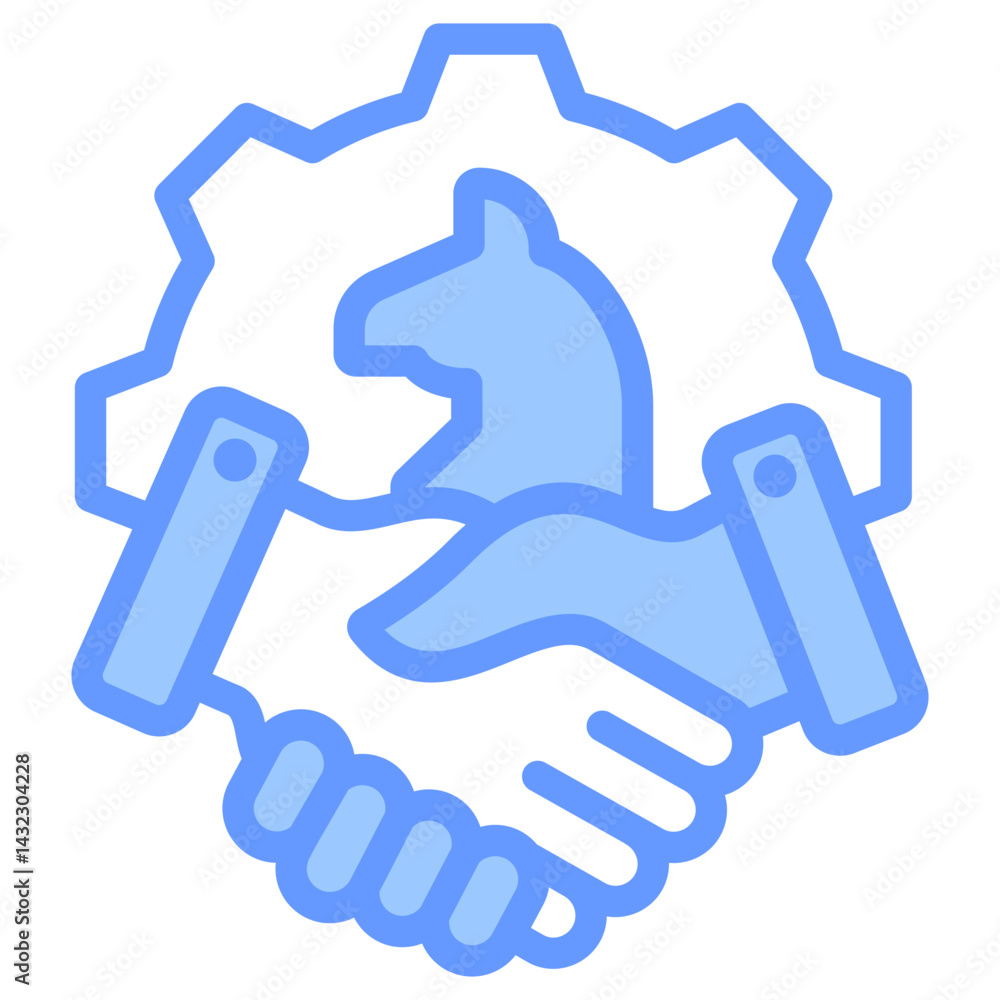 Strategic Alliance Lineal Blue Icon Strategic Alliance Lineal Blue Icon