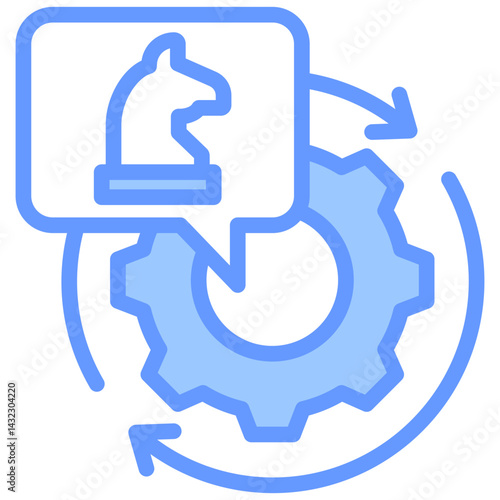 Operational Strategy Lineal Blue Icon