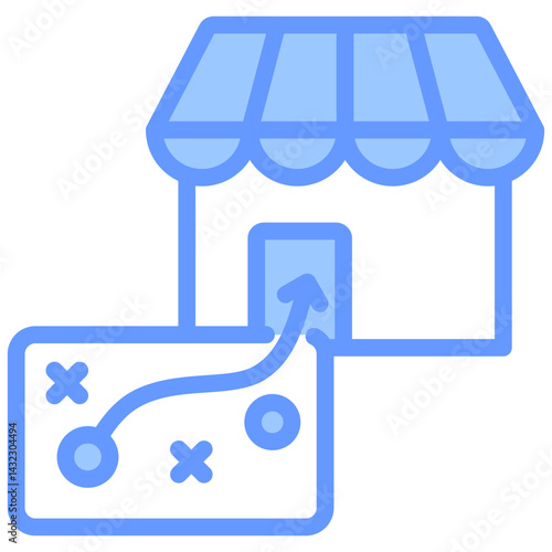 Market Entry Strategy Lineal Blue Icon