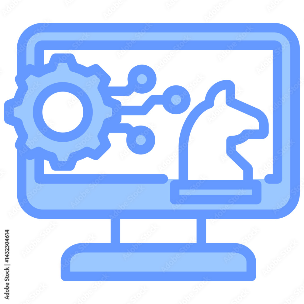 Digital Transformation Strategy Lineal Blue Icon Digital Transformation Strategy Lineal Blue Icon